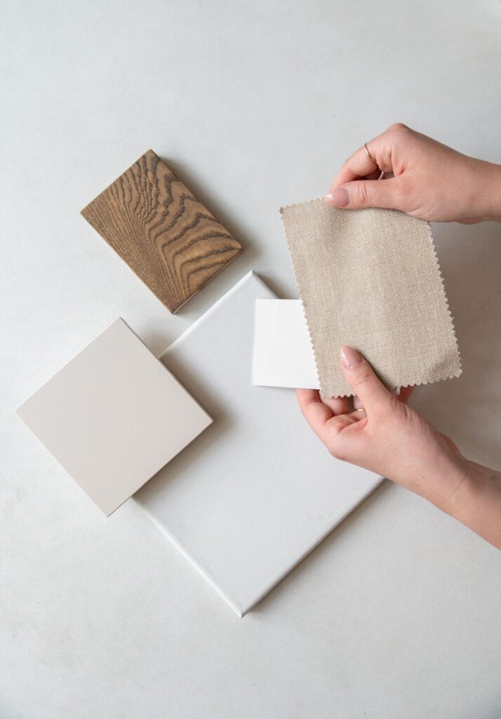 Minimalistisch interieur, materialen